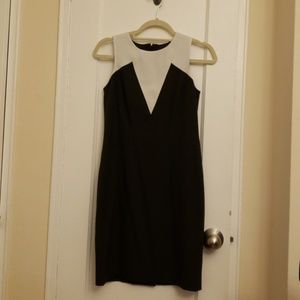 Ann Taylor Gray and White Dress